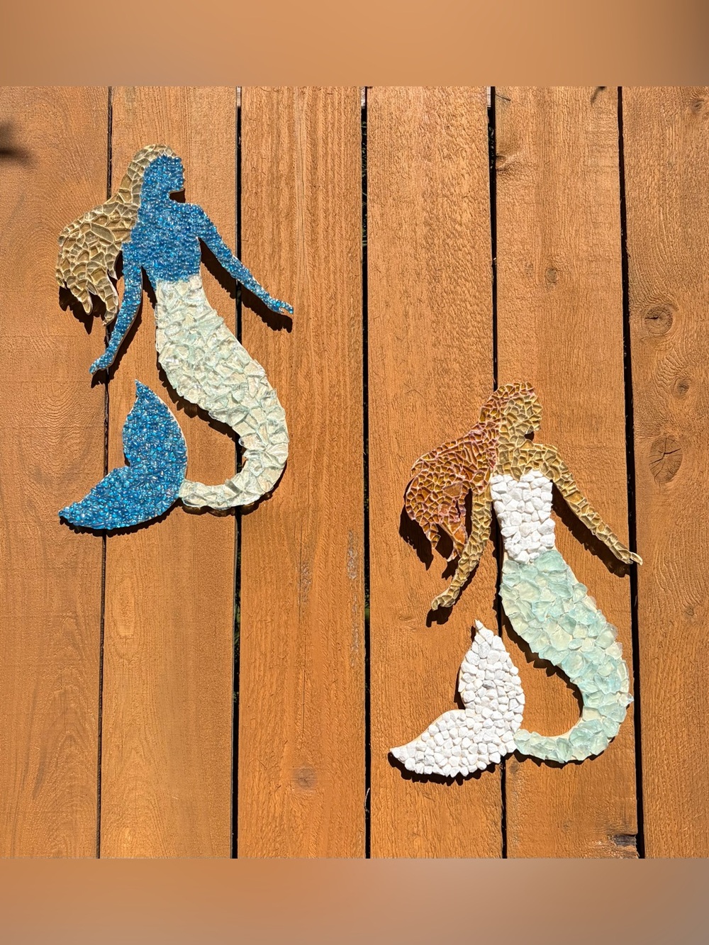 Handmade Mosaic Mermaid Wall Art - Blue & Aqua